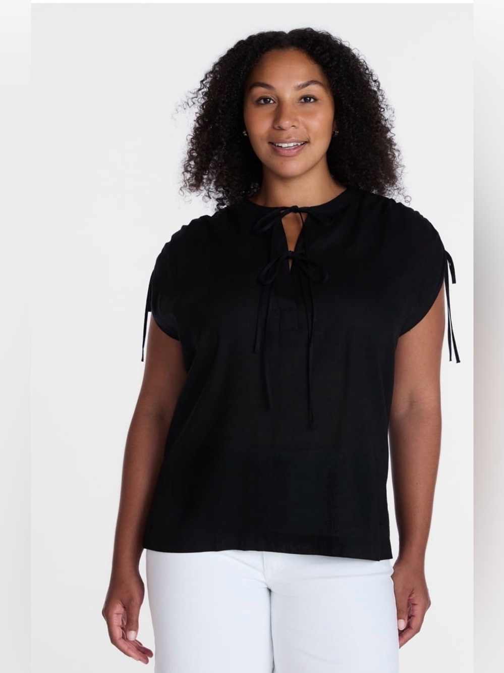 Time and Tru Women Sleeveless Linen Tunic Top